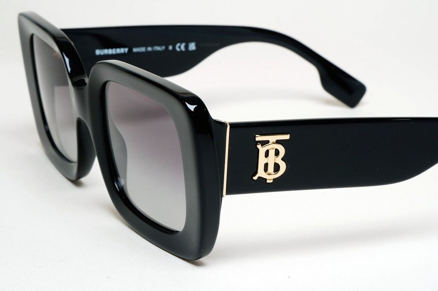 Burberry Sunglasses Delilah Black Gold Square Grey Gradient BE 4327 3001/11 51mm