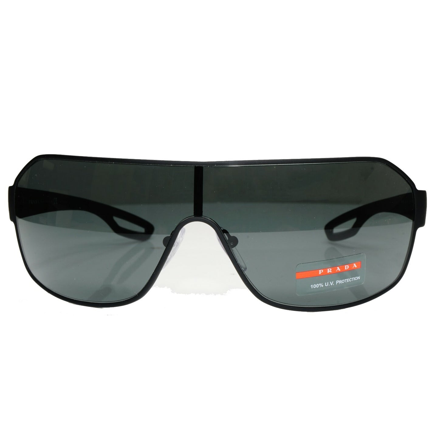 Prada Sunglasses Black Shield Visor Ski Sport Wrap PS52QS SPS 52Q DG0-1A1 [a]