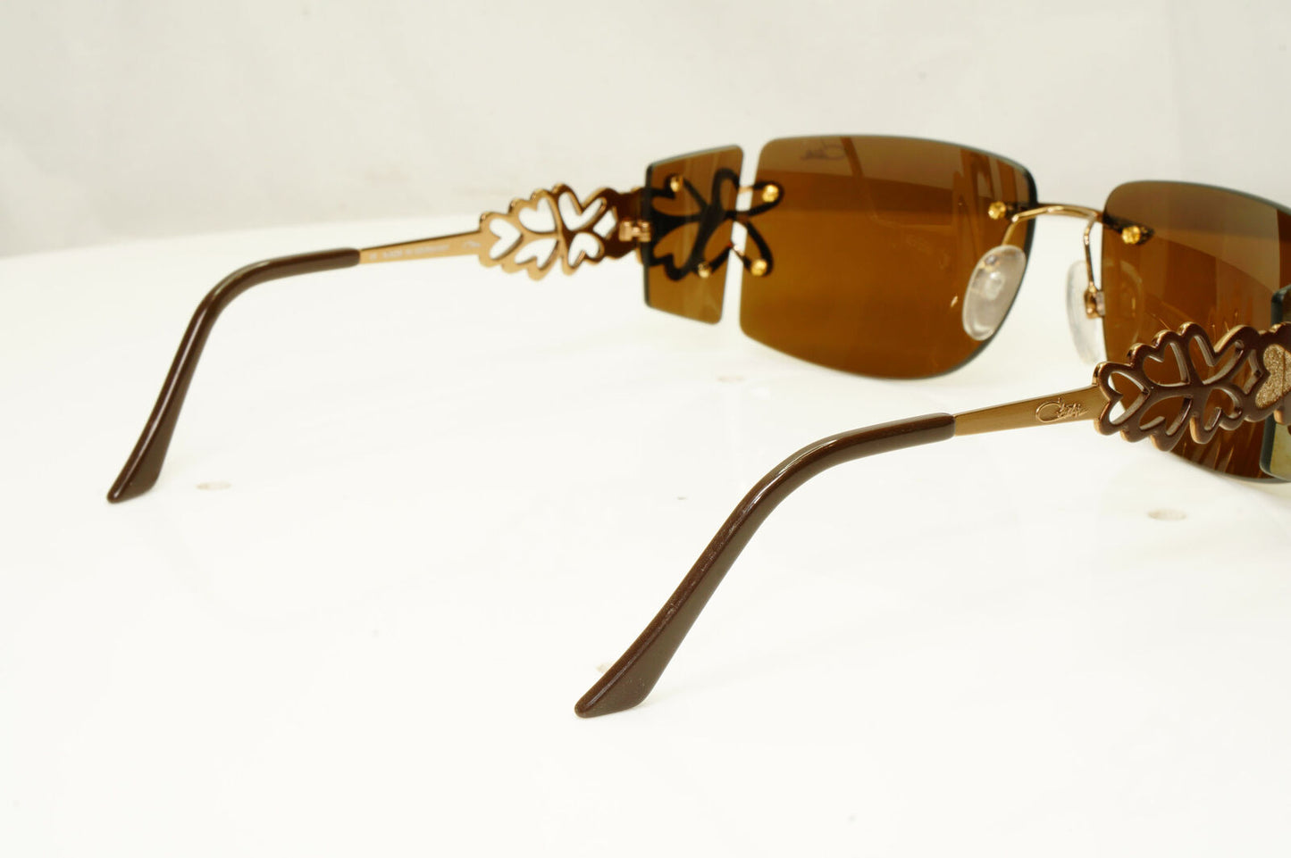 Cazal Sunglasses Vintage Brown Gold Rimless Metal MOD 9045 002 010122