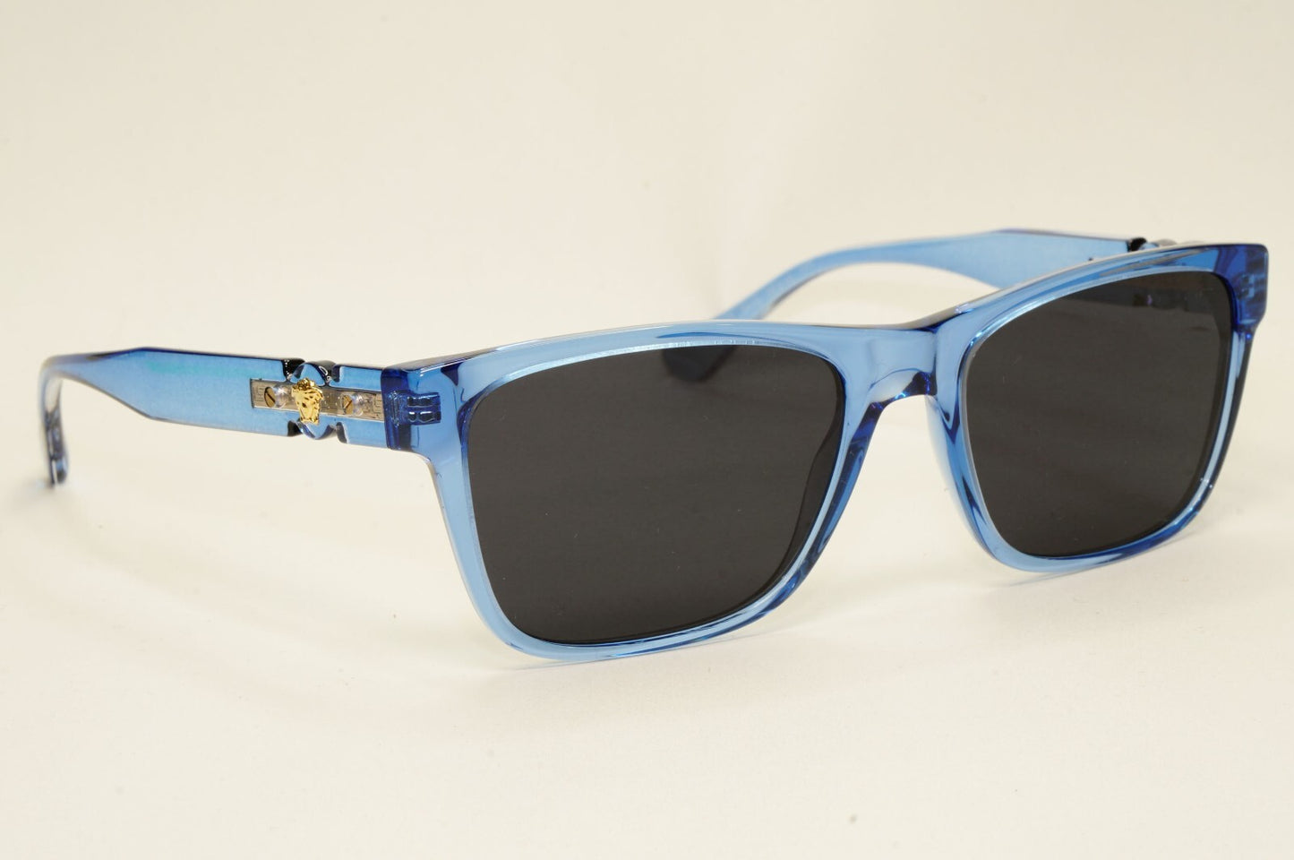 Versace Sunglasses Black Blue Transparent Gold Medusa MOD VE 3303 5415 55mm