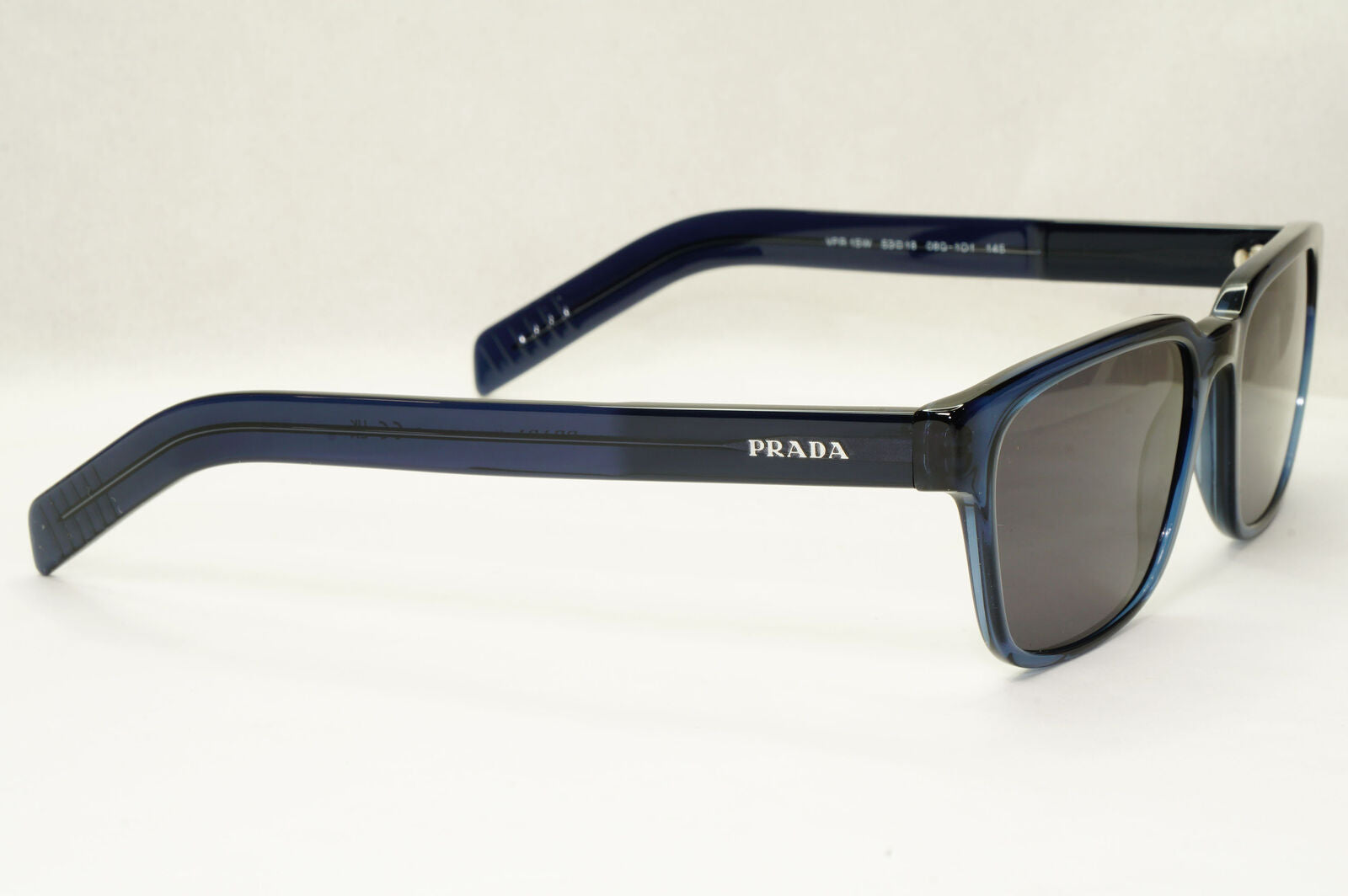 Prada Sunglasses Dark Blue Transparent Black Square PR15WV VPR 15W 08Q-1O1 53mm