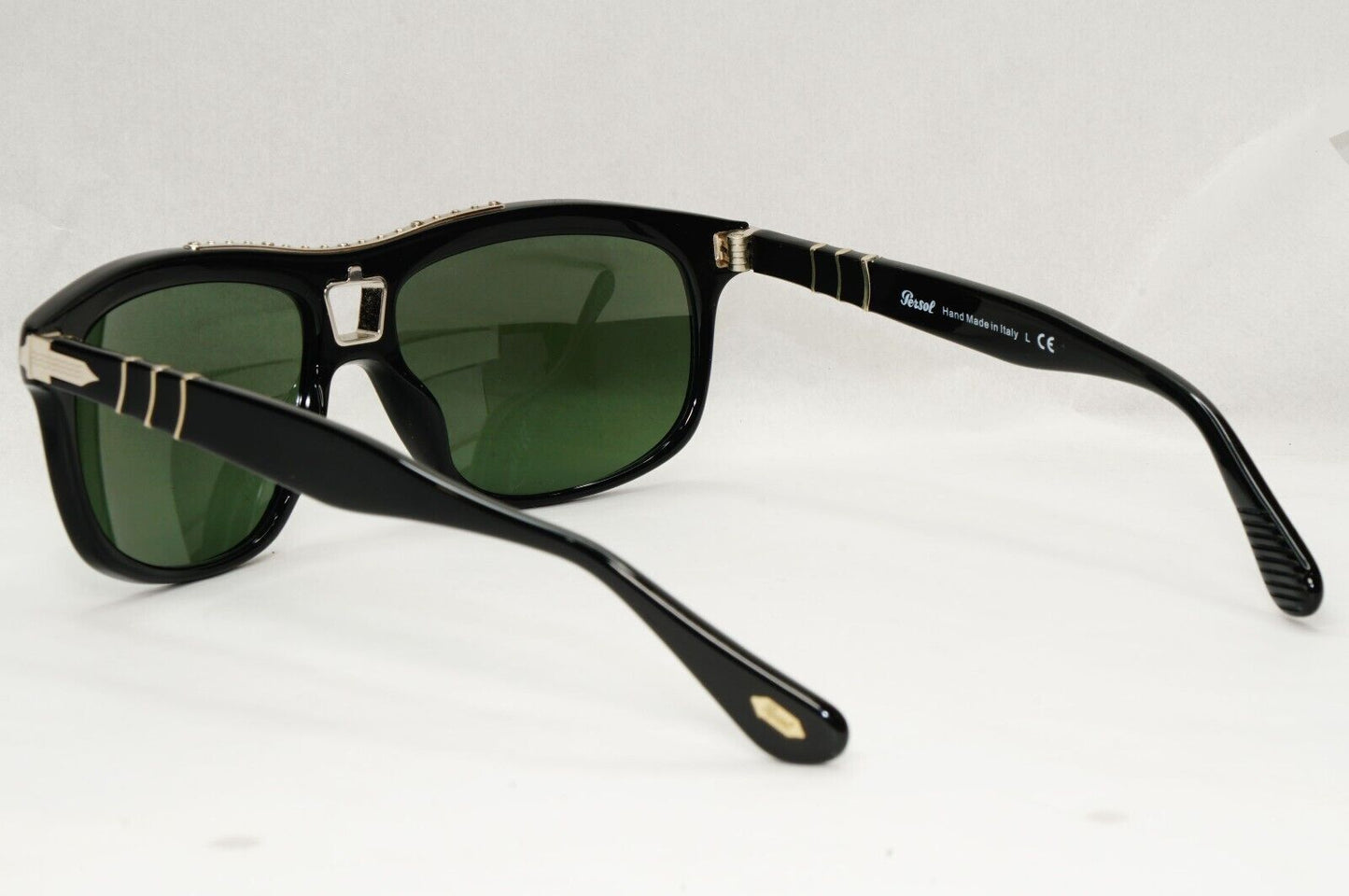 Persol Sunglasses 2011 Roadster Black Silver Glossy Green Lens 3009-S 95/31 58mm