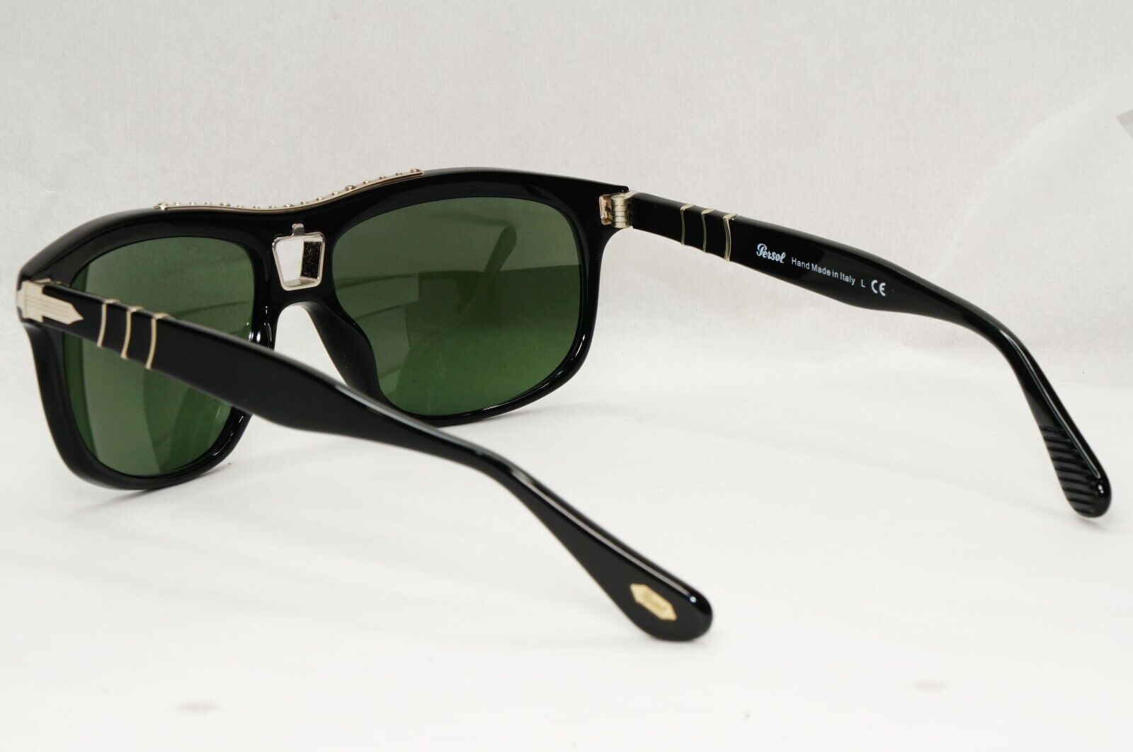 Persol Sunglasses 2011 Roadster Black Silver Glossy Green Lens 3009-S 95/31 58mm
