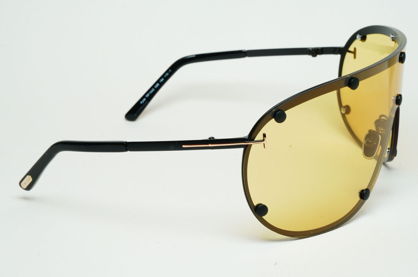 Tom Ford Sunglasses Kyler Black Yellow Visor Shield Large FT1043 TF 1043 02E