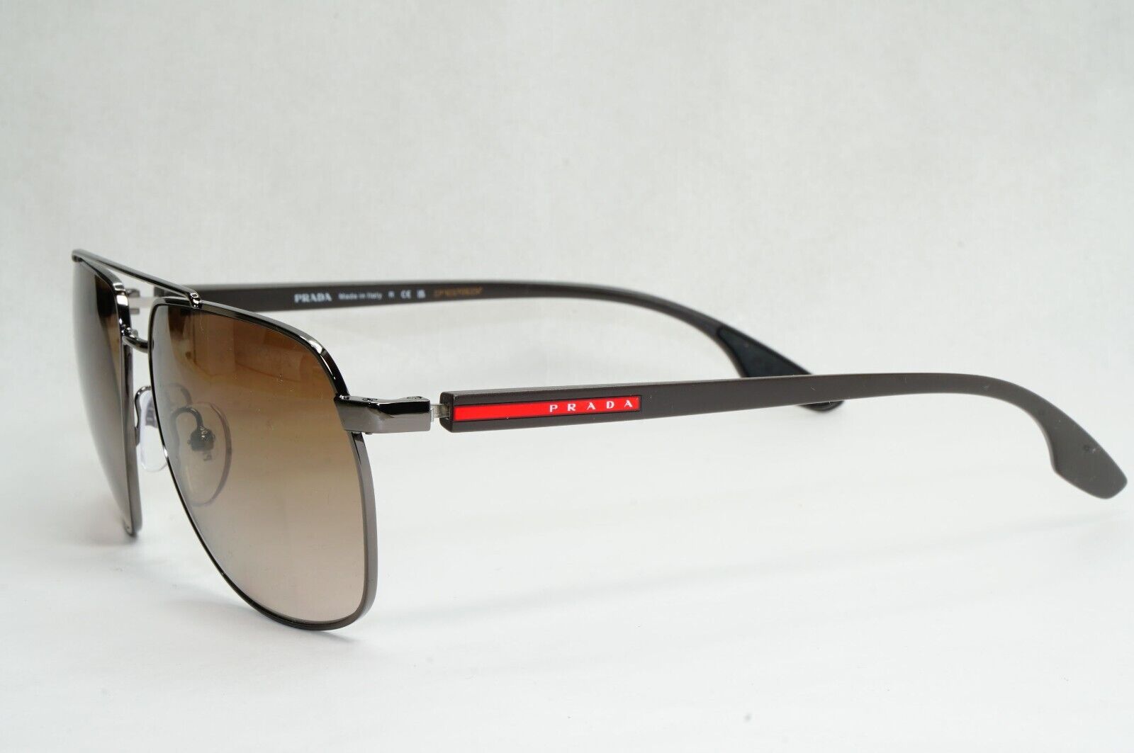 Prada Sunglasses Brown Gradient Pilot Gunmetal PS55VS SPS 55V 5AV-1X1 59mm