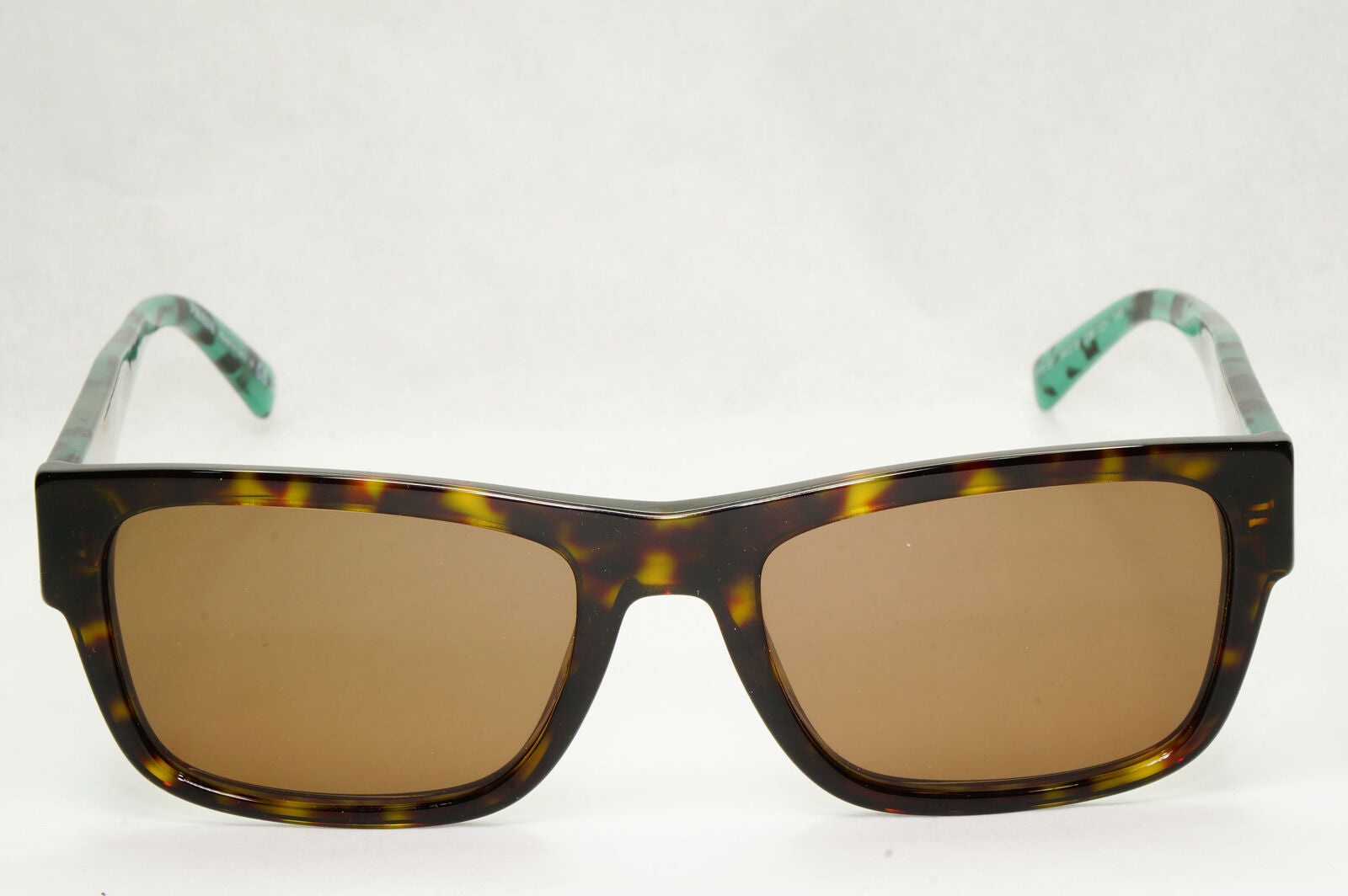 Prada Sunglasses Brown Green Triangle Logo Havana PR15YV VPR 15Y 23B-1O1 54mm