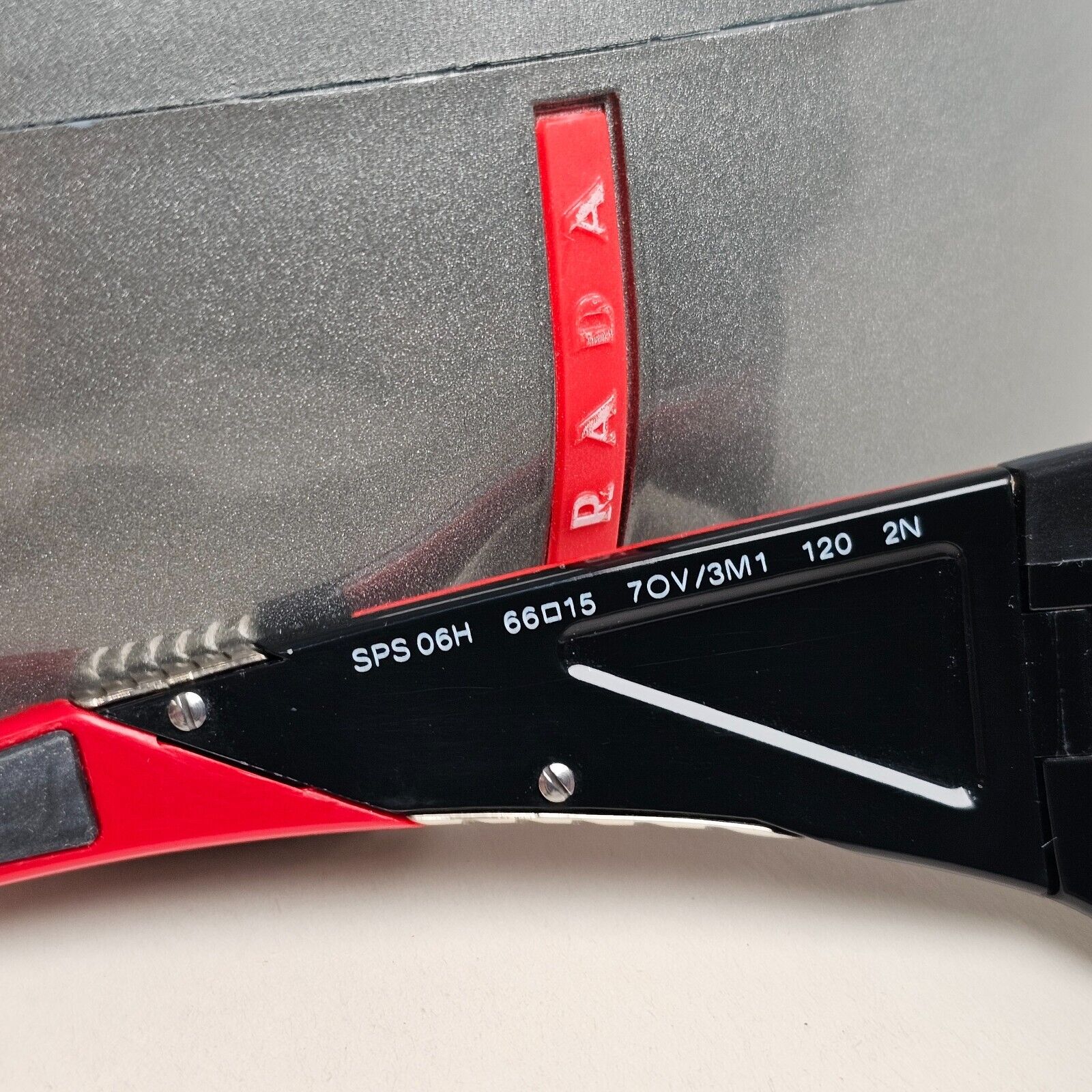 Prada Sunglasses 2006 Vintage Black Red Wrap Rossa PS06HS SPS 06H 7OV-3M1 070125