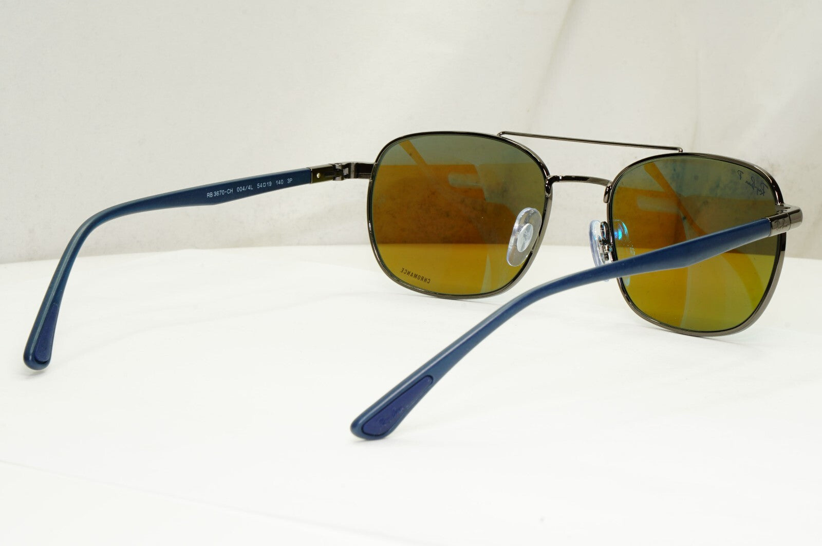 Ray-Ban Sunglasses Polarised Blue Chromance Gunmetal RB 3670-CH 004/4L 54mm
