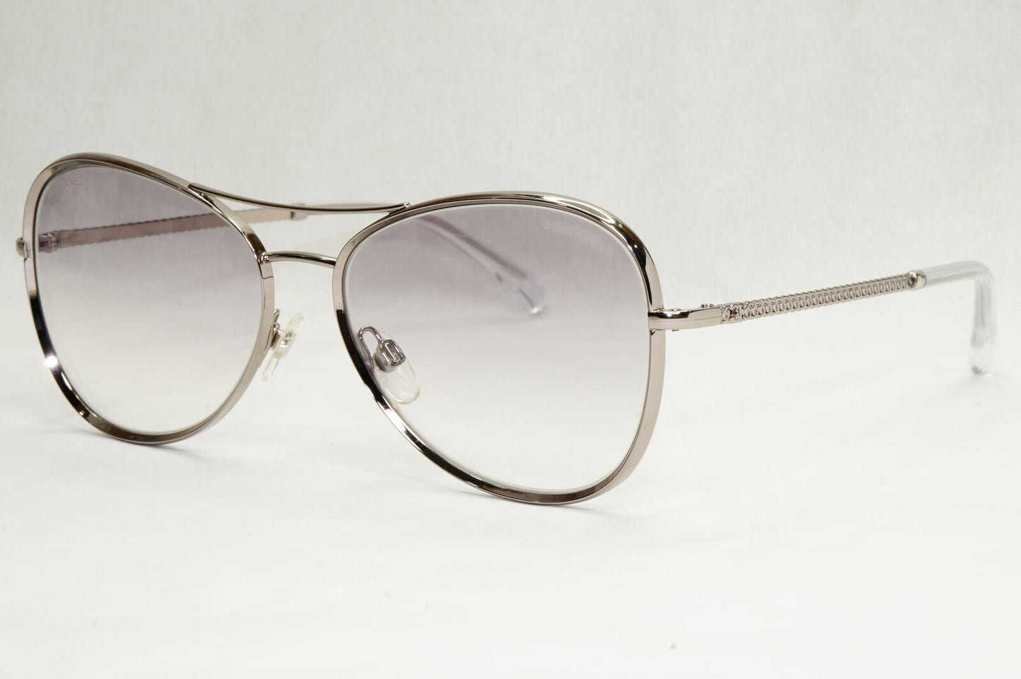 Chanel Sunglasses Silver Grey Gradient Metal Chain 2181-S c.168 56mm Cat 1