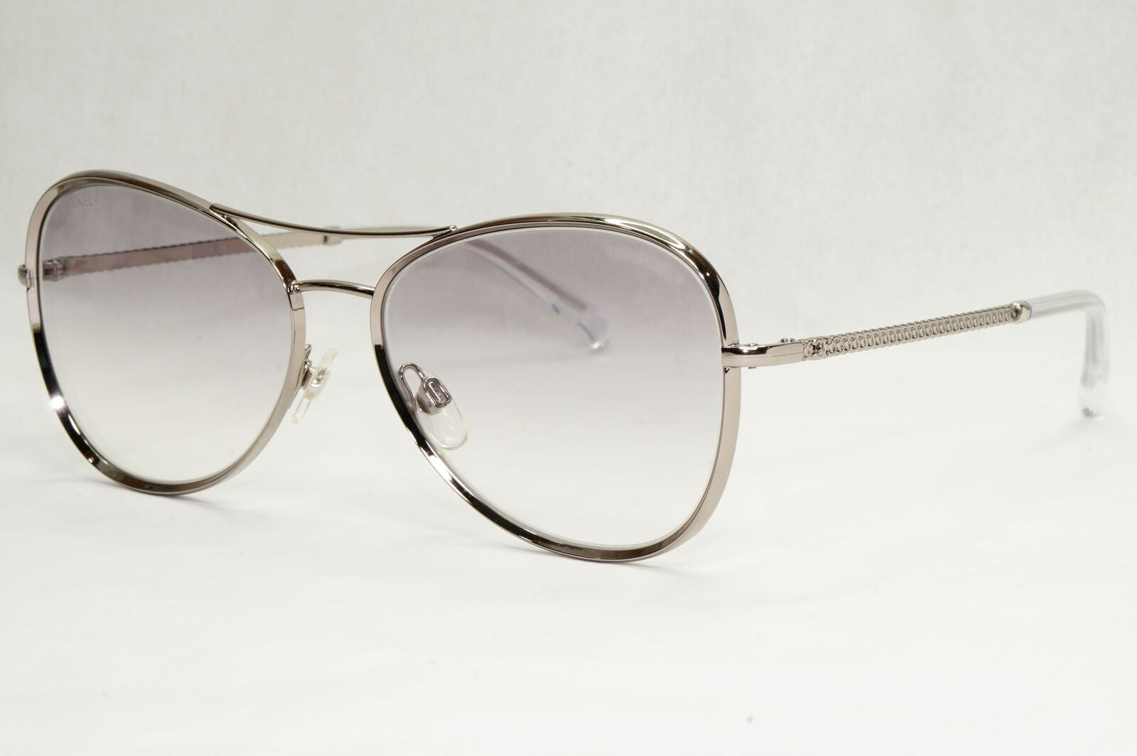 Chanel Sunglasses Silver Grey Gradient Metal Chain 2181-S c.168 56mm Cat 1