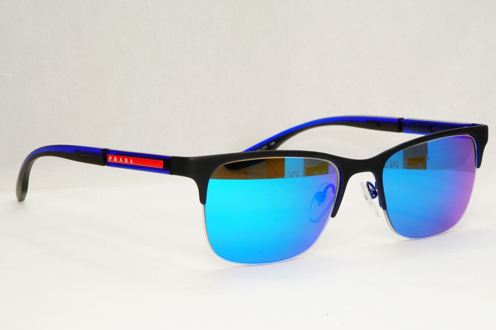 Prada Sunglasses Polarized Blue Mirror Black PS55OV VPS 55O 16C-1O1 52mm