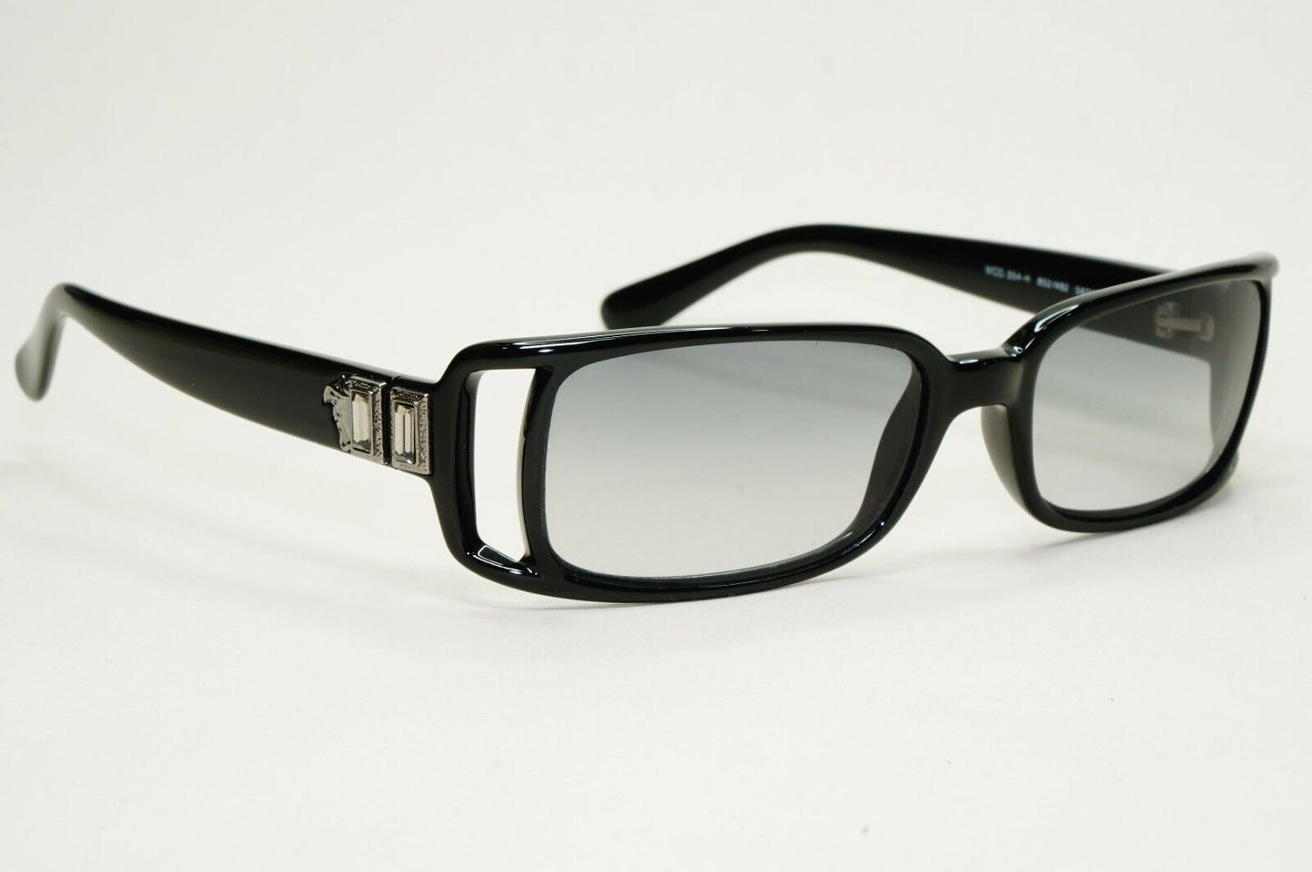 Versace Sunglasses 1998 Vintage Black Square Unisex MOD 554-H 852/482 050824