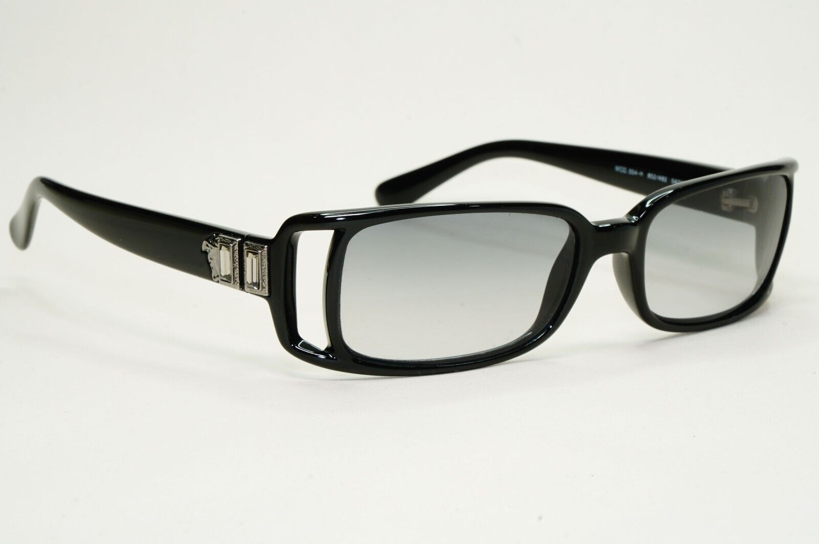 Versace Sunglasses 1998 Vintage Black Square Unisex MOD 554-H 852/482 050824