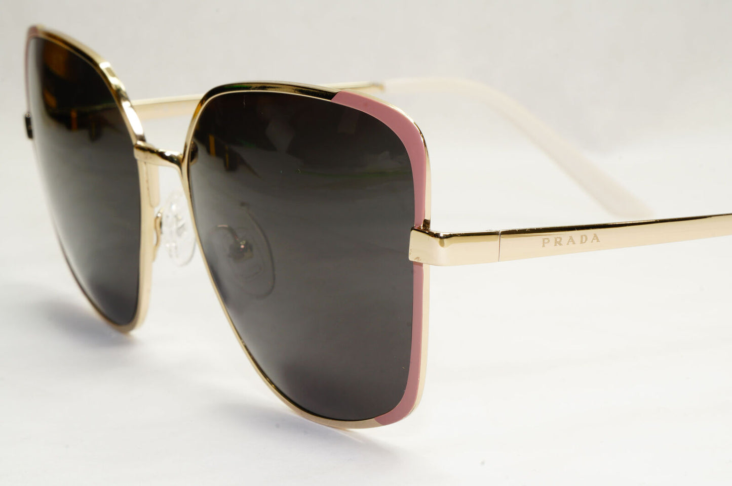 Prada Sunglasses Gold Black Square Metal PR60XS SPR 60X 07B-4K0 59mm 120124