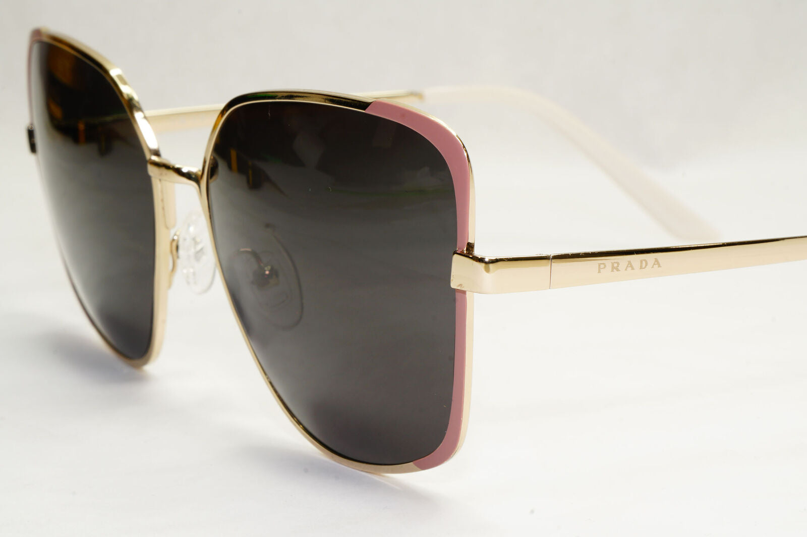 Prada Sunglasses Gold Black Square Metal PR60XS SPR 60X 07B-4K0 59mm 120124
