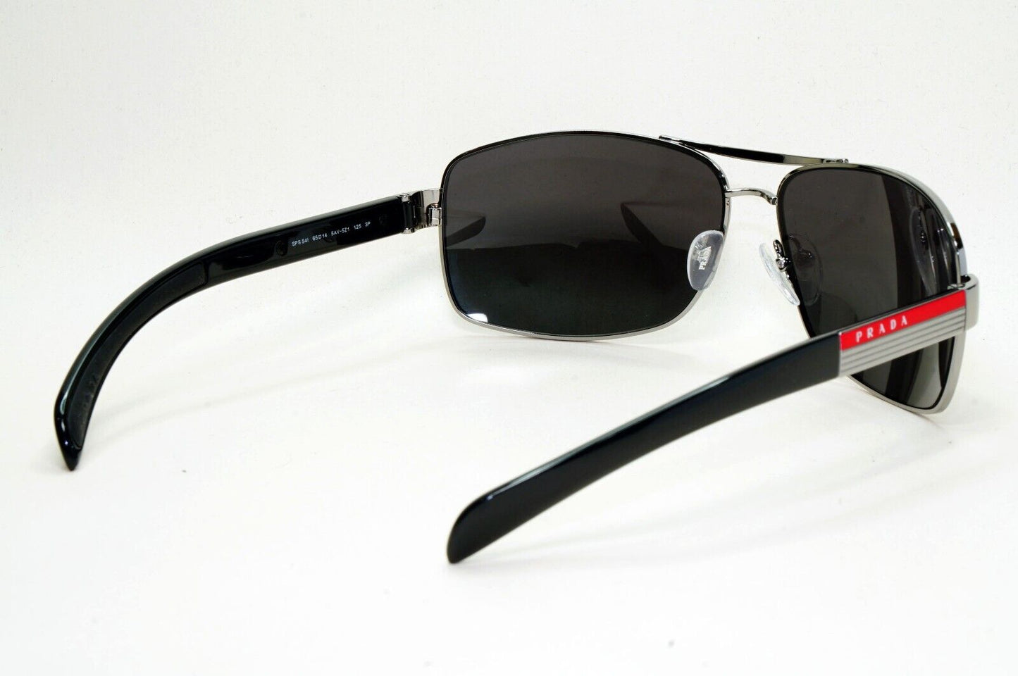 Prada Sunglasses Black Gunmetal Wrap Navigator PS54IS SPS 54I 1AV-5Z1 210924
