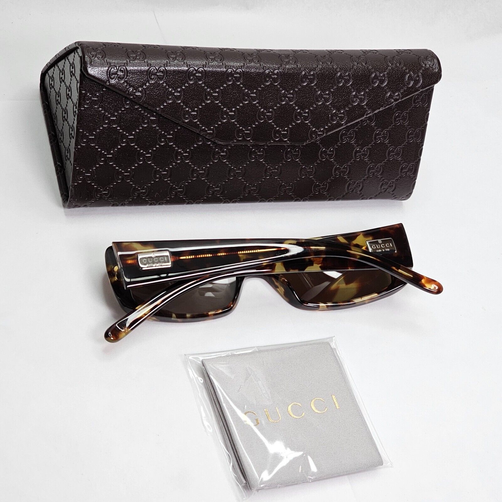 Gucci Sunglasses 1998 Vintage Brown Tortoise Rectangle GG 2450/S 4TM 210125