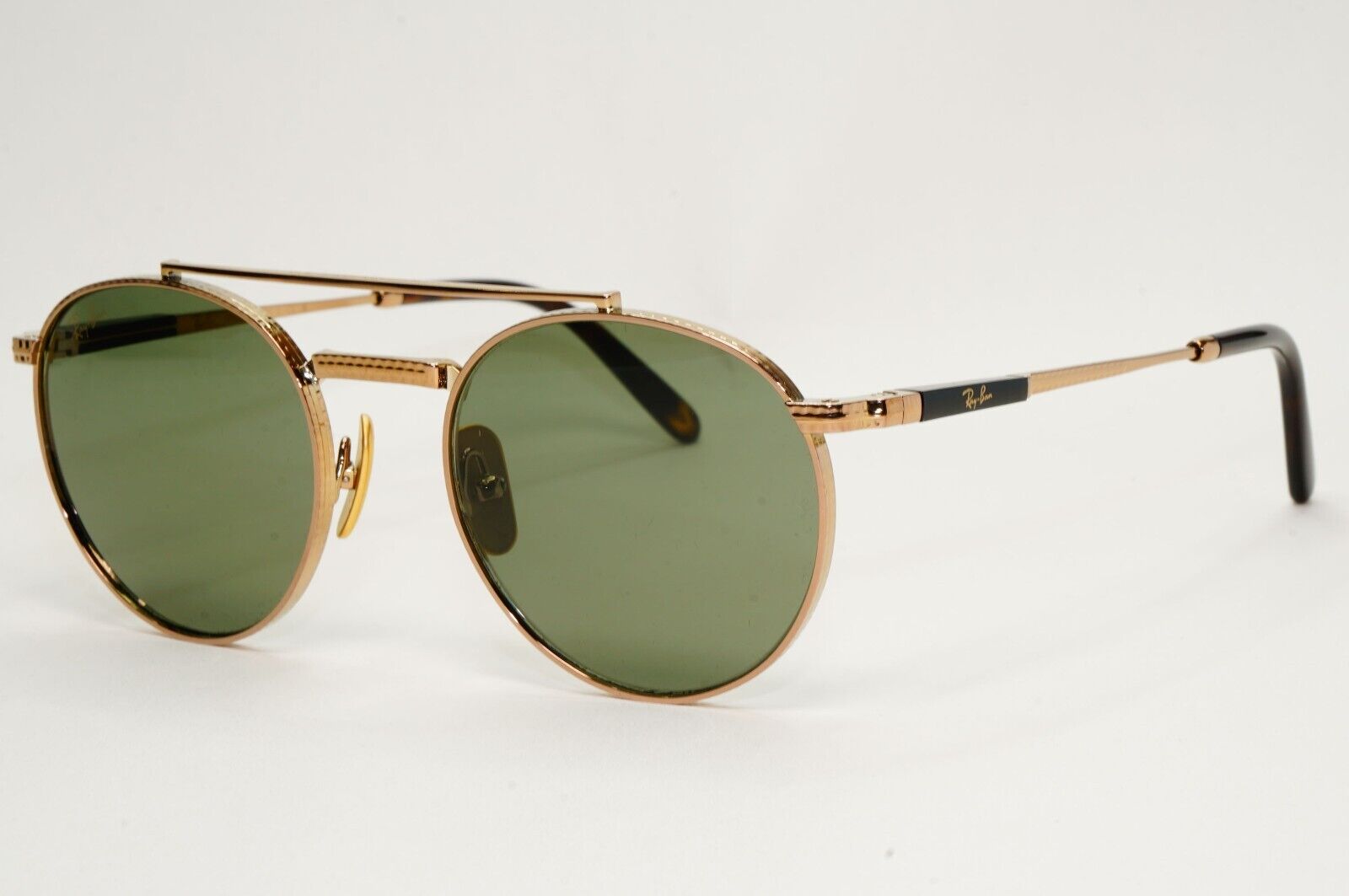 Ray-Ban Sunglasses Round II Titanium Gold Arista Green RB 8237 3138/52 50mm