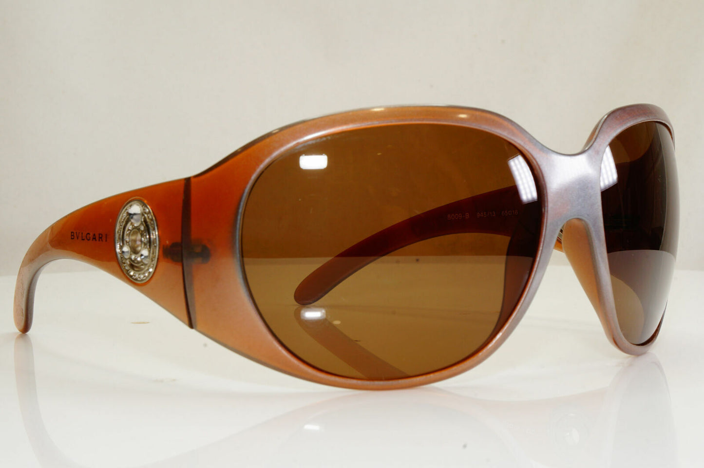 Bvlgari Diamante Oversized Sunglasses Womens Vintage Brown 8009 945/13 28489