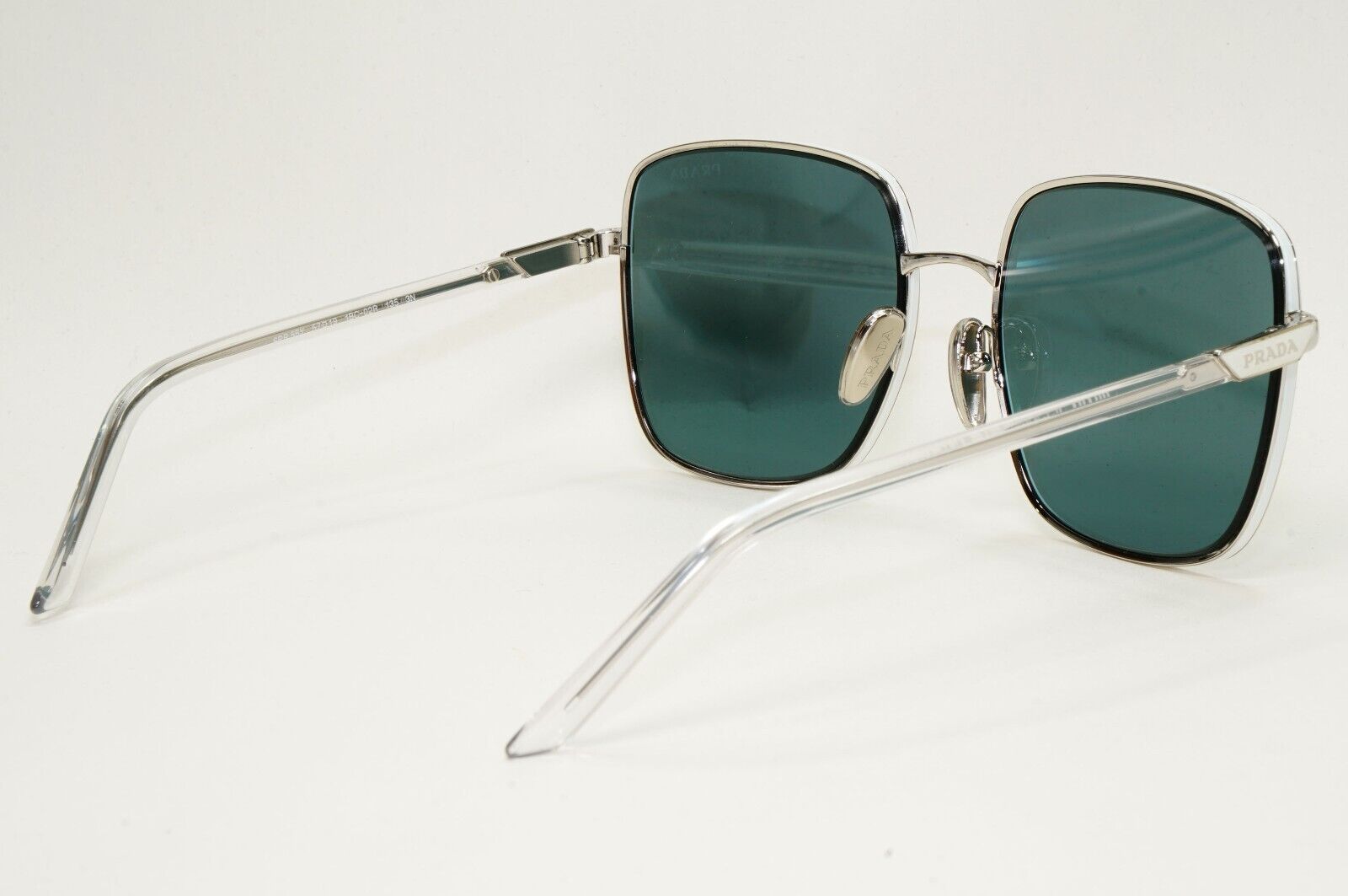 Prada Sunglasses Silver Mirror Large Square Oversized PR55YS SPR 55Y 1BC-02R