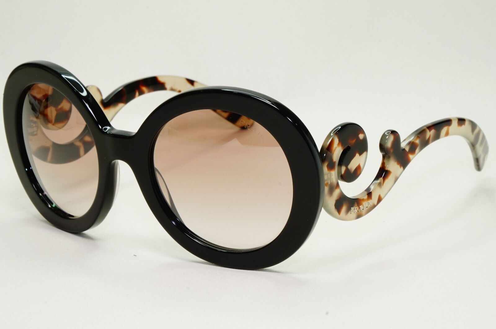Prada Sunglasses Baroque Swirl Round Black Marble PR27NS SPR 27N UAO-4O0 141024