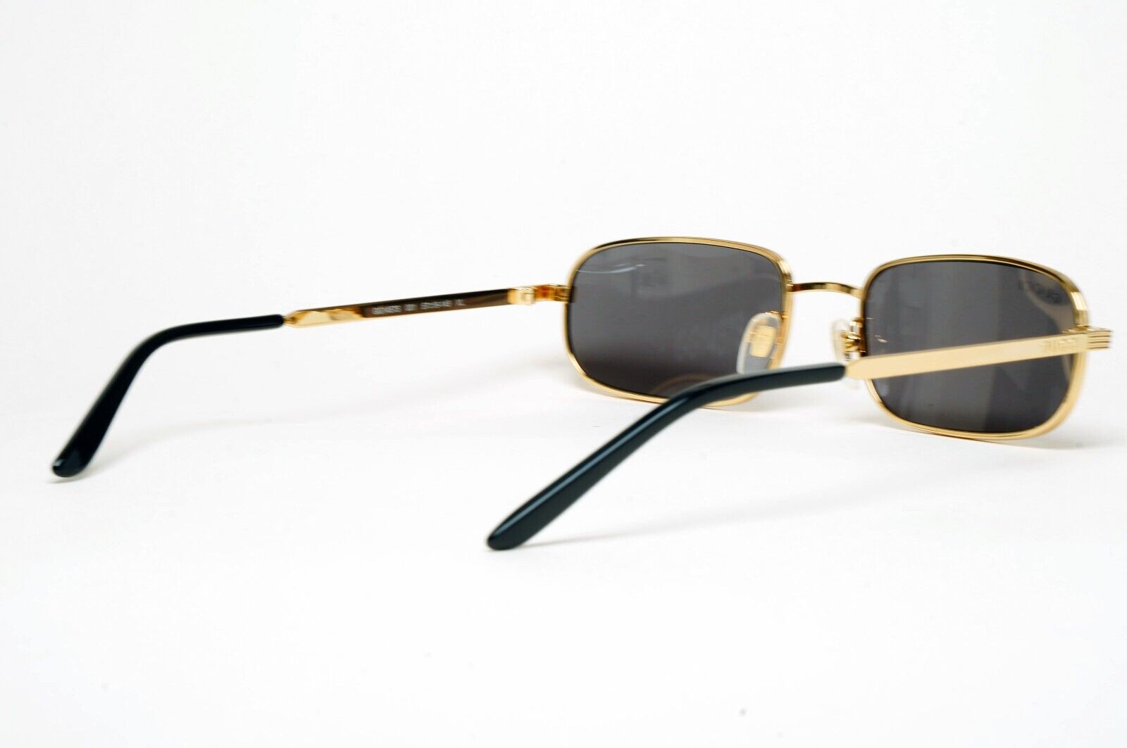 Gucci Sunglasses 2023 Gold Black Rectangle Metal Slim GG1457S 001 57mm 170125