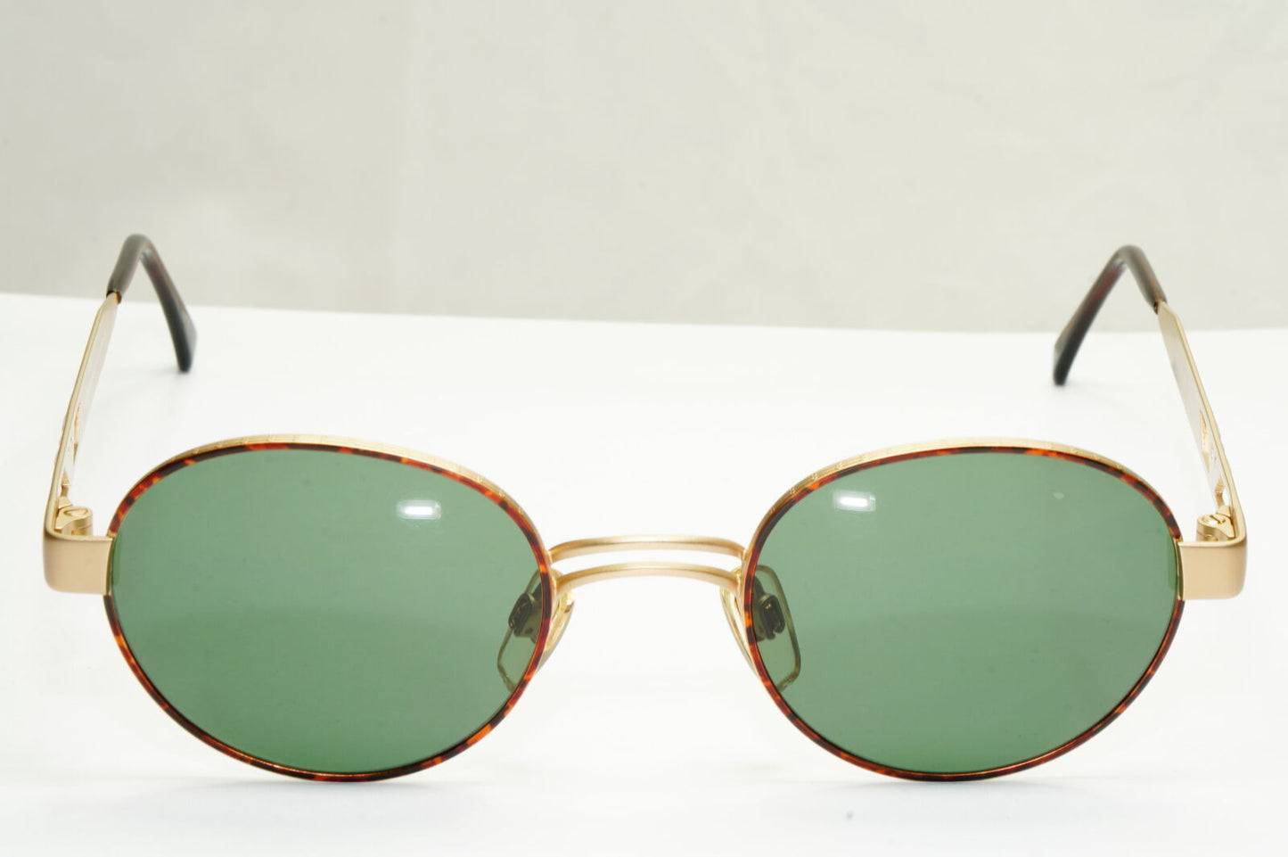 Emporio Armani Sunglasses 1997 Vintage Gold Round Green Eagle Metal 023-S 833 L