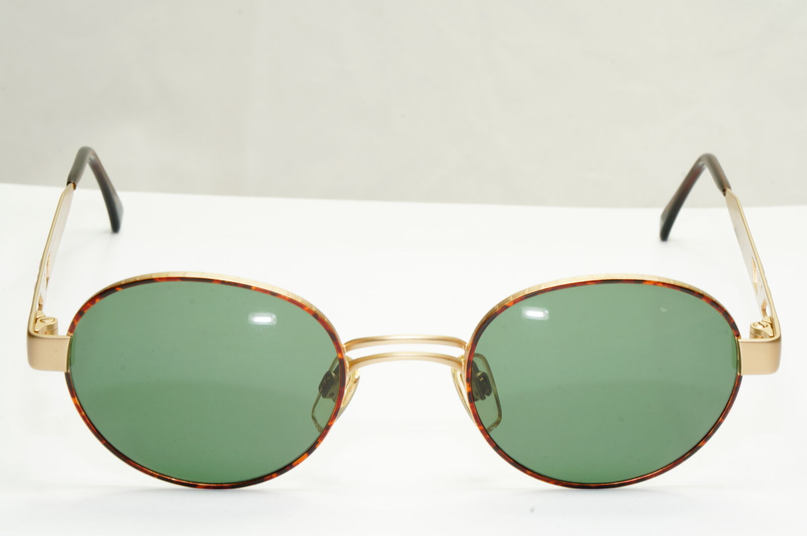 Emporio Armani Sunglasses 1997 Vintage Gold Round Green Eagle Metal 023-S 833 L