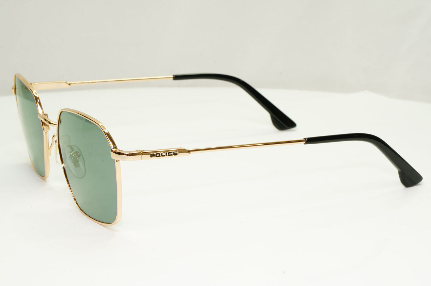 Police Gold Green Sunglasses Metal Mens Hexagonal Tuxedo 1 SPL 970C COL 0300