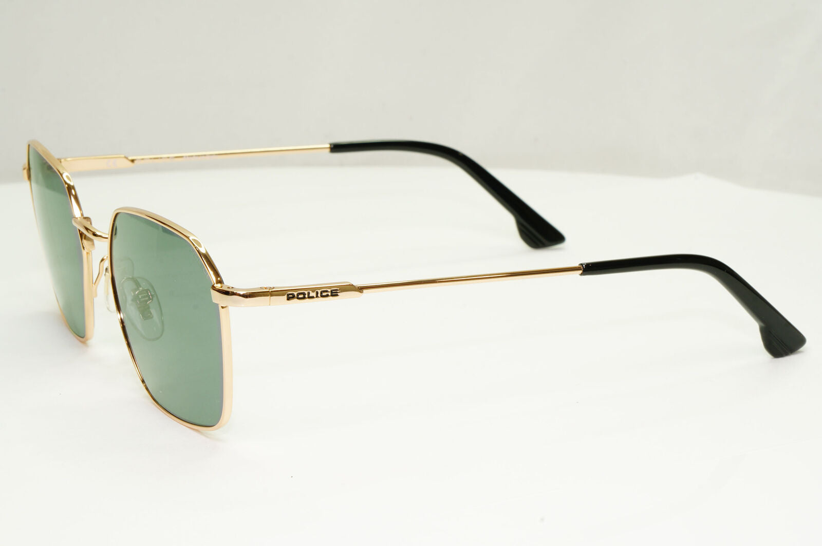 Police Gold Green Sunglasses Metal Mens Hexagonal Tuxedo 1 SPL 970C COL 0300