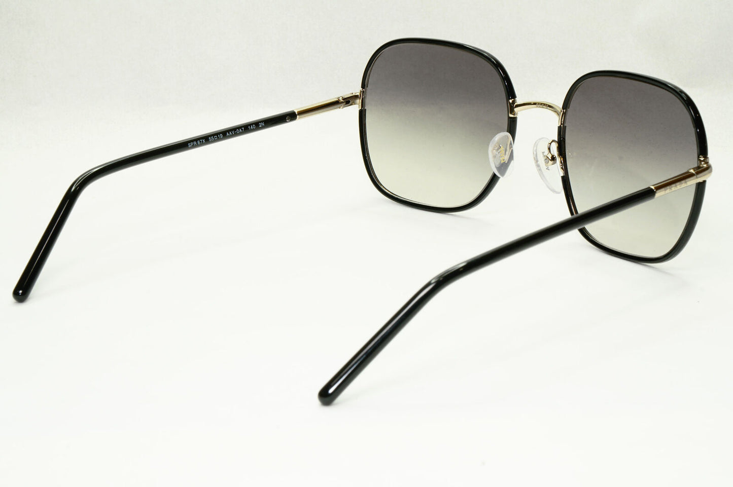 Prada Sunglasses Black Gold Grey Gradient Square PR67XS SPR 67X AAV-0A7