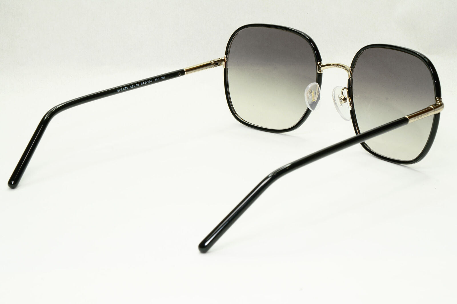 Prada Sunglasses Black Gold Grey Gradient Square PR67XS SPR 67X AAV-0A7