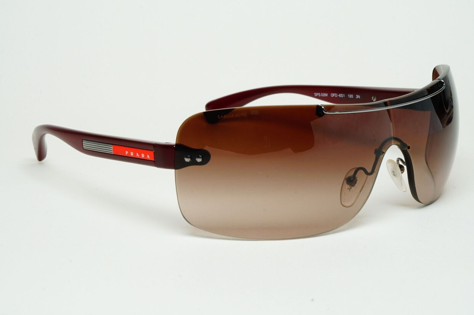 Prada Sunglasses 2007 Vintage Rare Brown Shield PS02MS SPS 02M QFD-6S1 060125