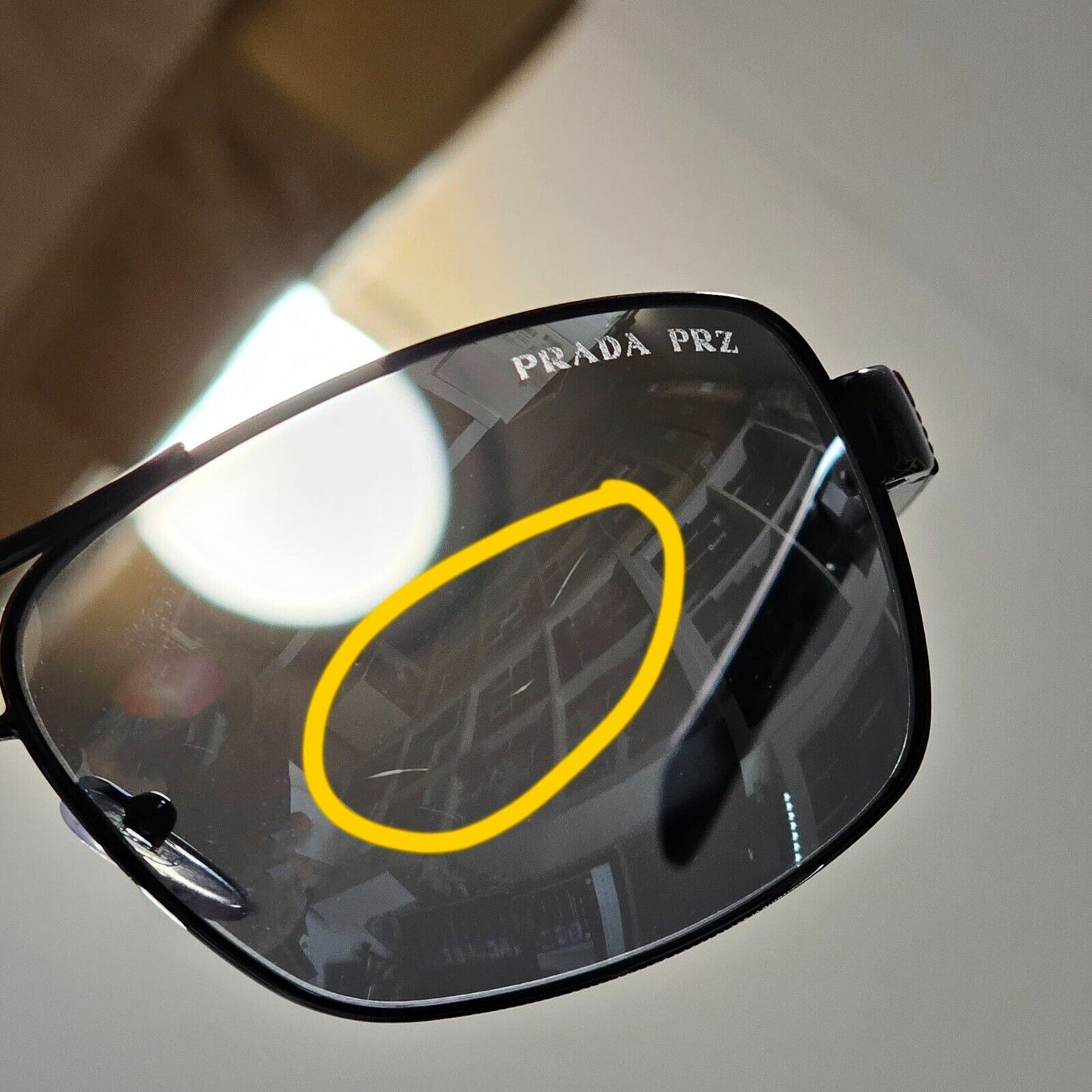 Prada Polarized Mens Sunglasses Silver Mirror Black SPS 54I 1AB-2F2 [B] 38943