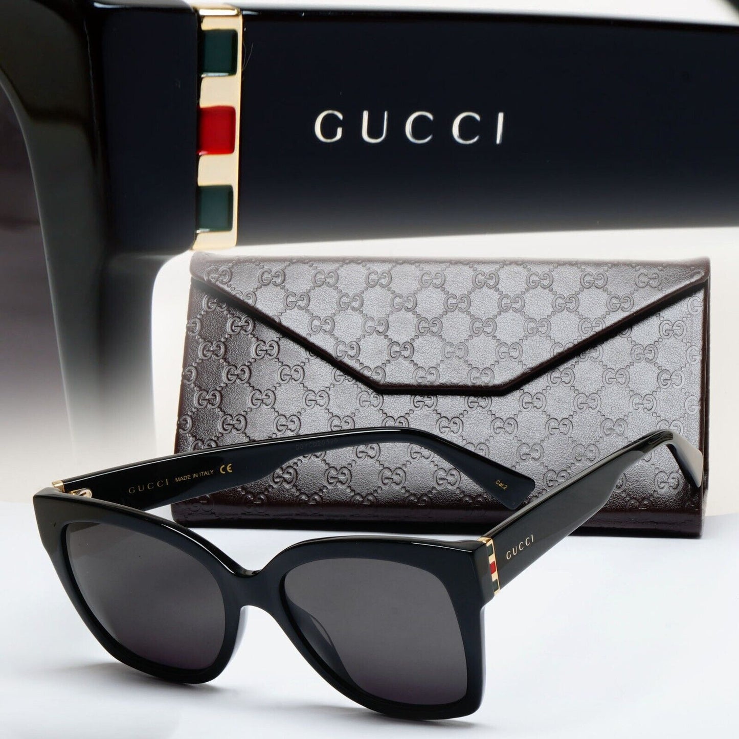 Gucci Sunglasses 2019 Black Square Glossy Large GG0459S 001 54mm 280125