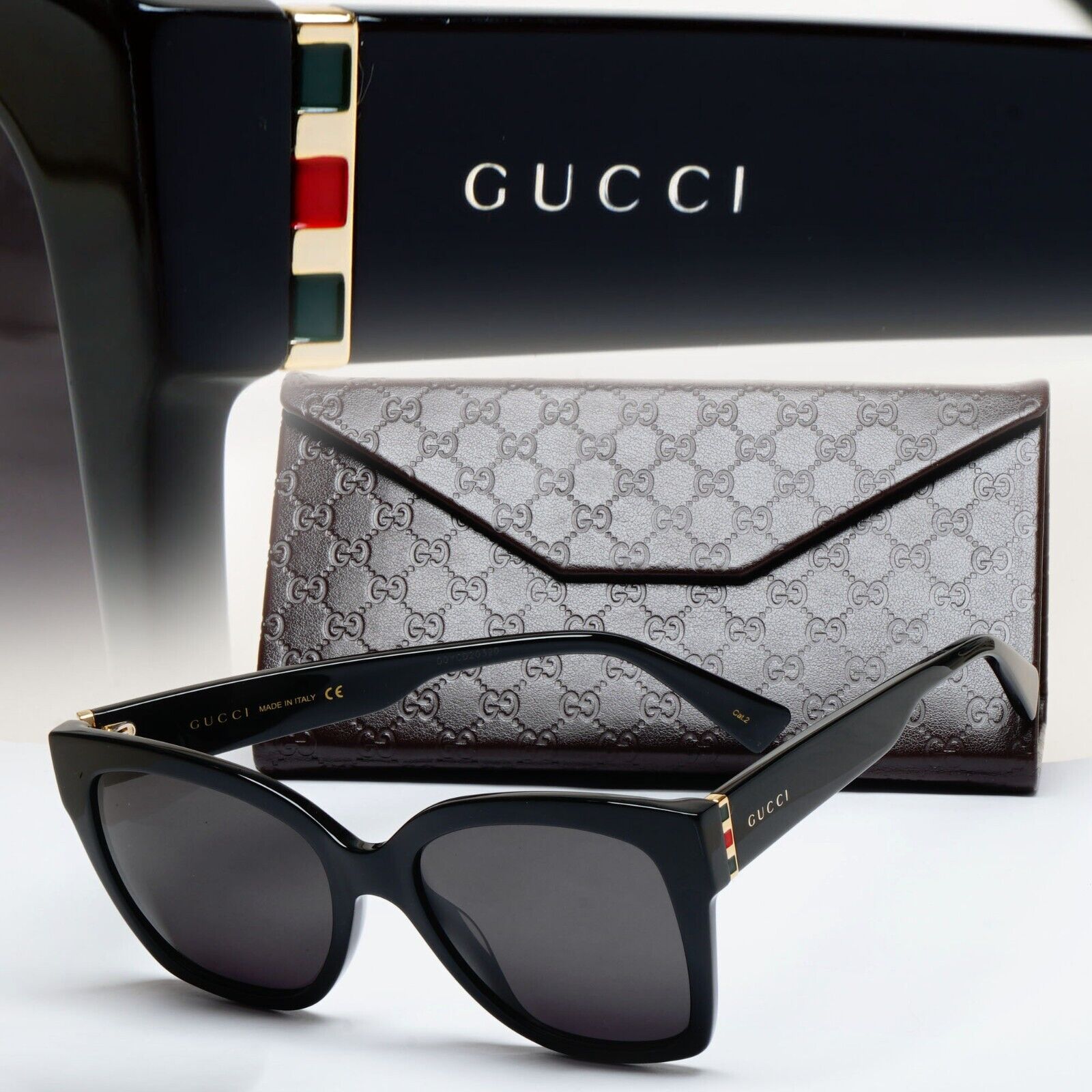 Gucci Sunglasses 2019 Black Square Glossy Large GG0459S 001 54mm 280125