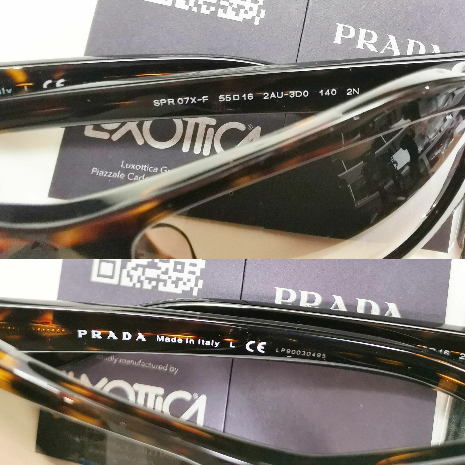 Prada Brown Tortoise Sunglasses Square Womens Gradient Havana SPR 07X F 2AU-3D0