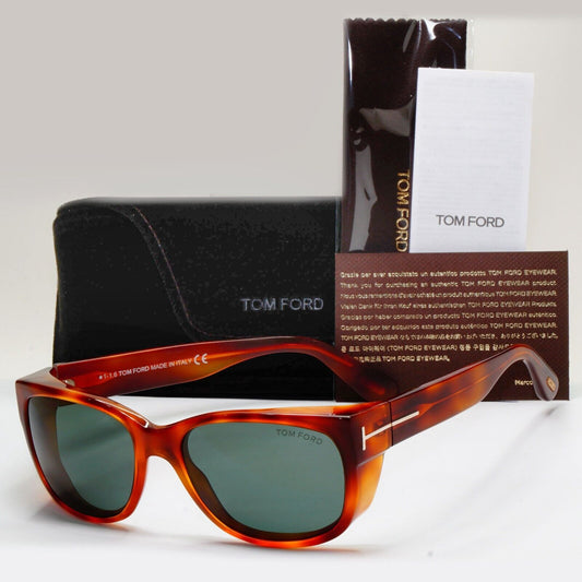 Tom Ford Sunglasses Carson Brown Tortoise Havana Green Square TF 441 53N FT0441