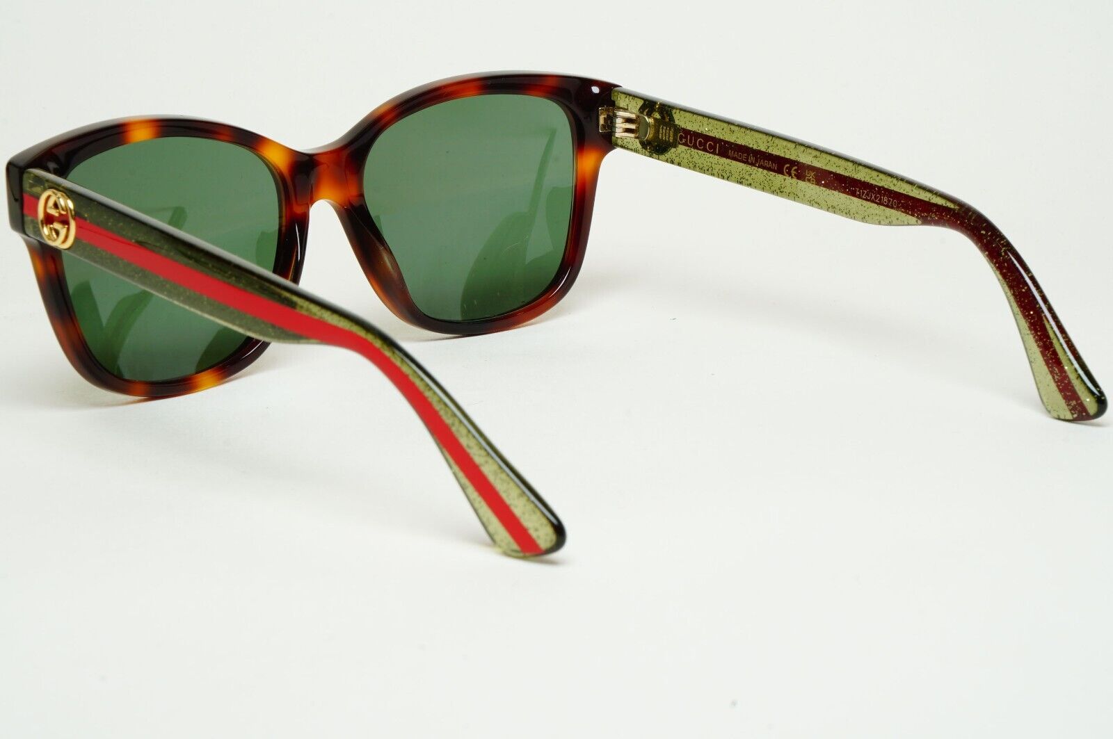 Gucci Sunglasses 2017 Brown Green Square Red Stripe GG0038ON 002 54mm 100225