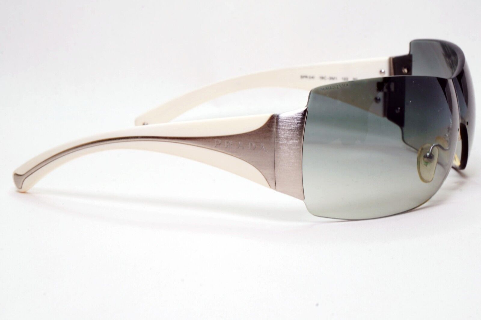 Prada Sunglasses 2007 Vintage White Grey Shield PR04IS SPR 04I 1BC-3M1 081024