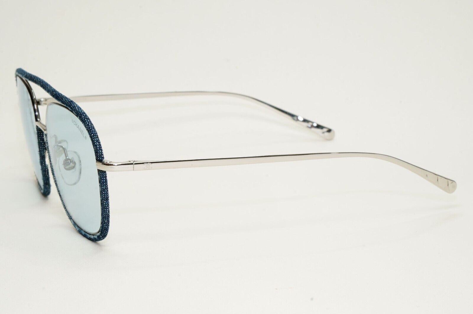 Chanel Sunglasses Denim Blue Silver Pilot Metal 4249-J c.271/72 53mm