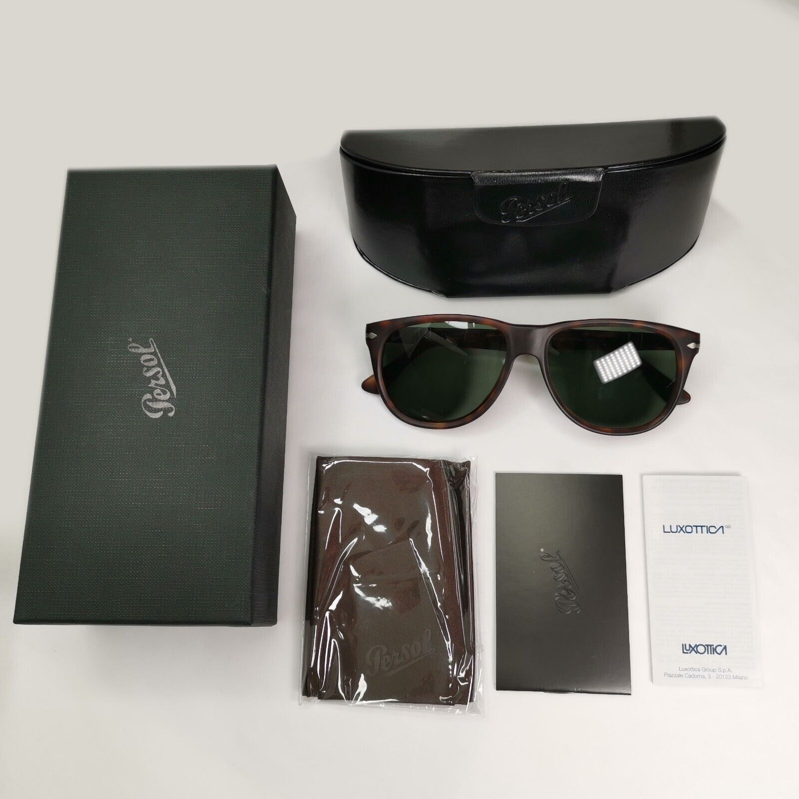 Persol Sunglasses 2014 Brown Tortoiseshell Green Square 3103-S 9001/31 56mm