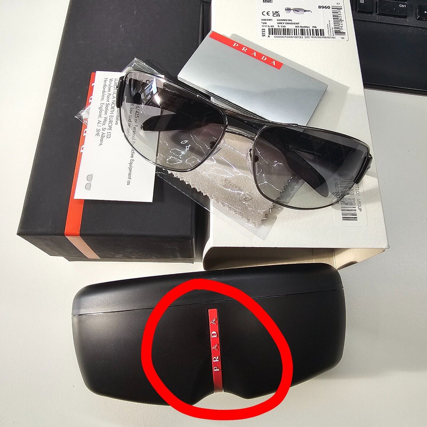 Prada Sunglasses Mens Black Grey Gradient Fade Square PS53NS SPS 53N 5AV-3M1 [a]