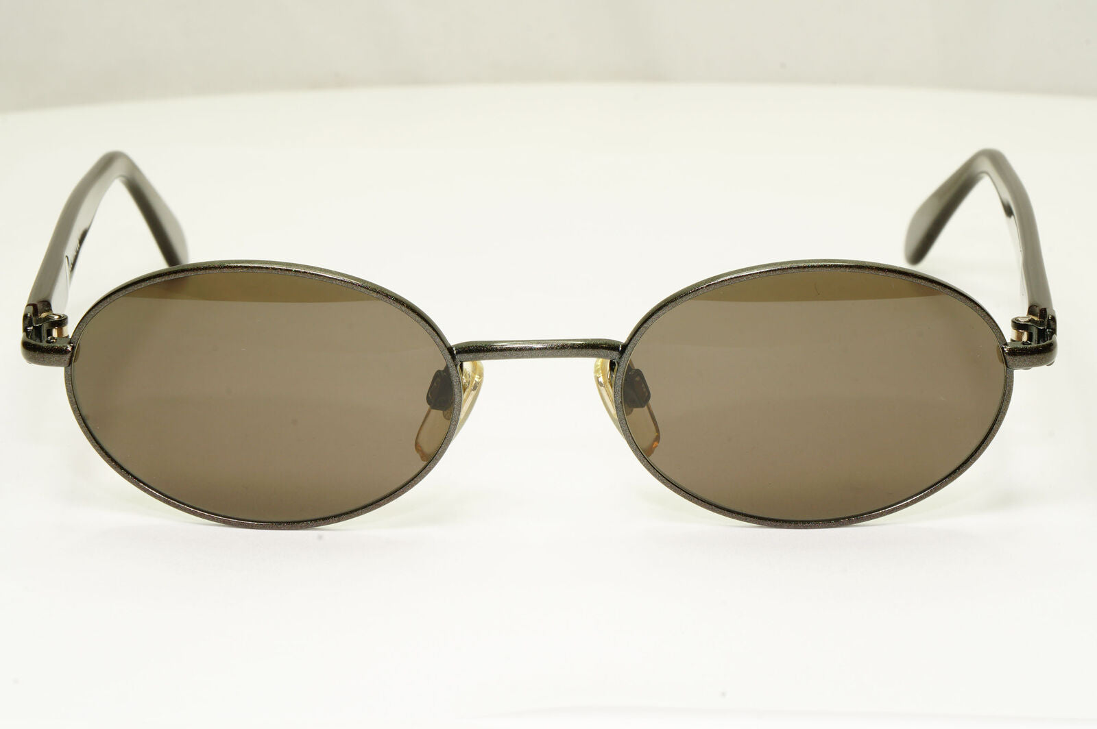 Emporio Armani 1997 Vintage Sunglasses Mens Womens Oval Brown Metal 083-S 1076