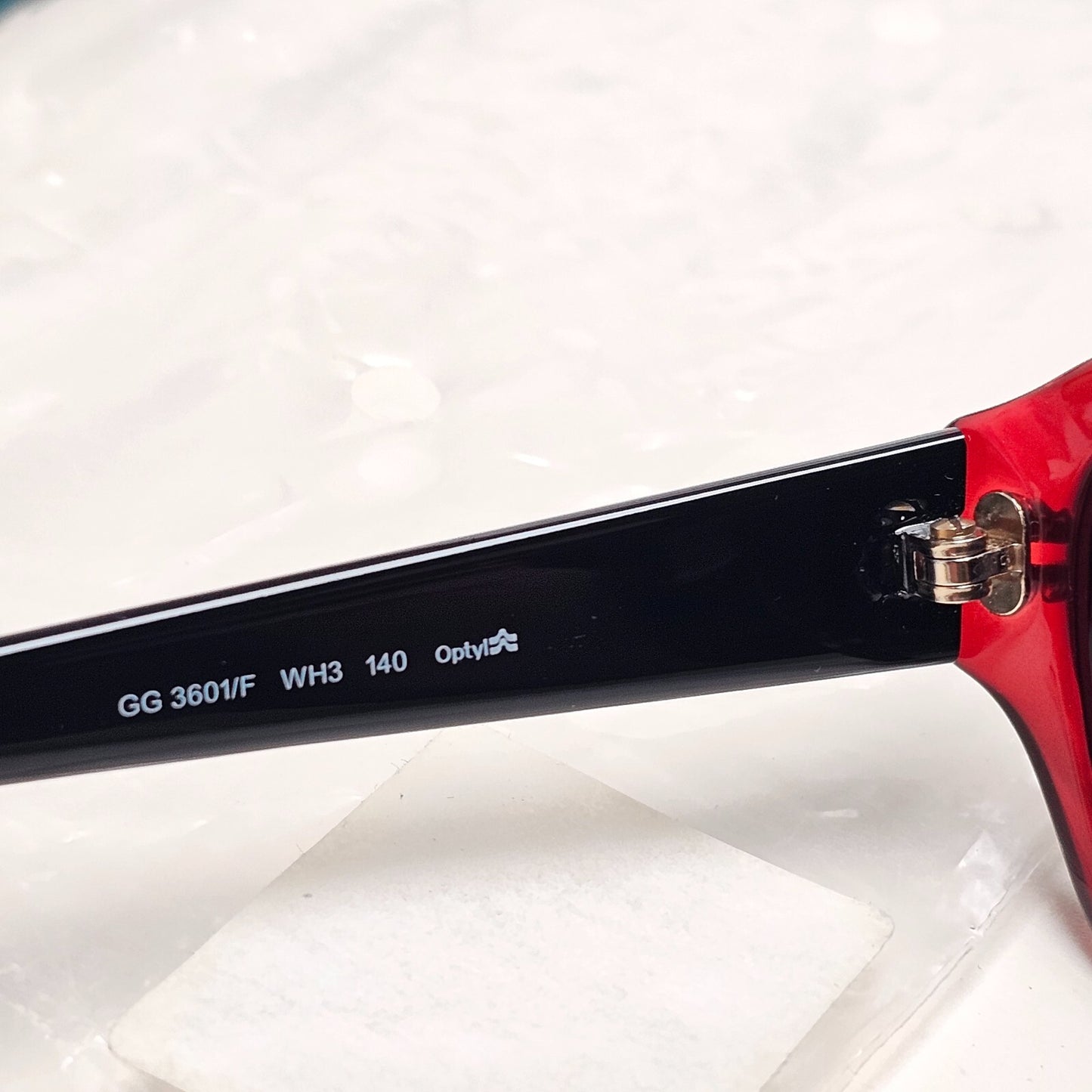 Gucci Sunglasses 2007 Vintage Black Red Monogram Rectangle GG 3601/F WH3