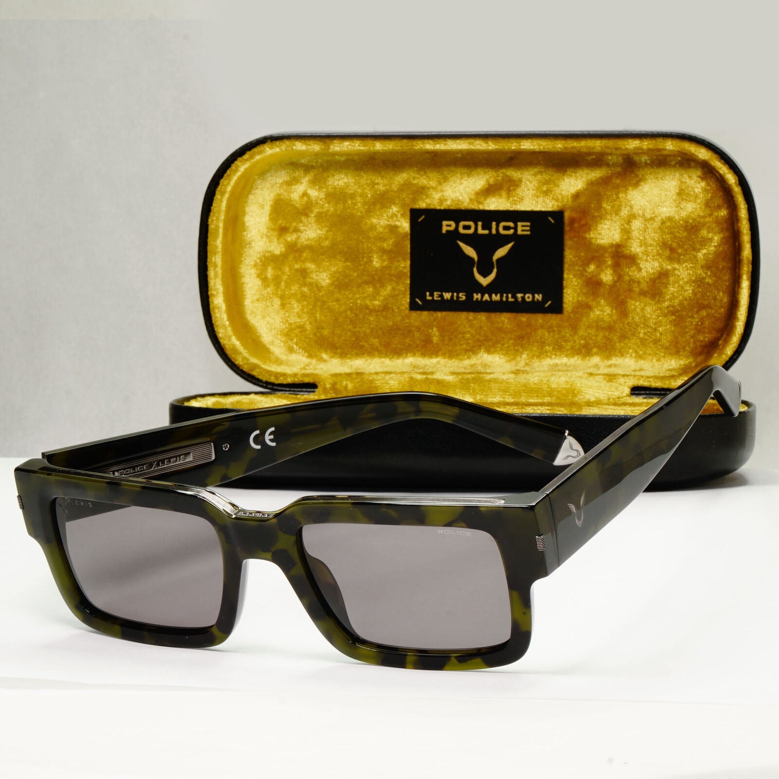 Police x Lewis Hamilton Sunglasses F1 Grey Green Camo SPL E14 Lewis 32 COL 092I