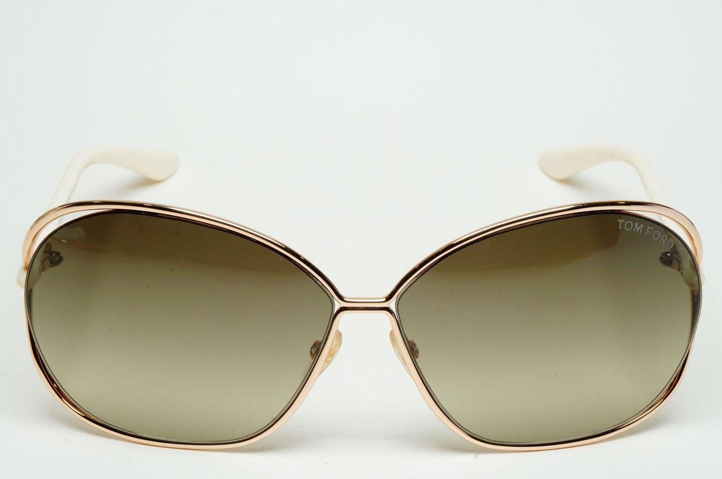 Tom Ford Sunglasses Carla Gold Grey Green Gradient White FT0157 TF 157 28P