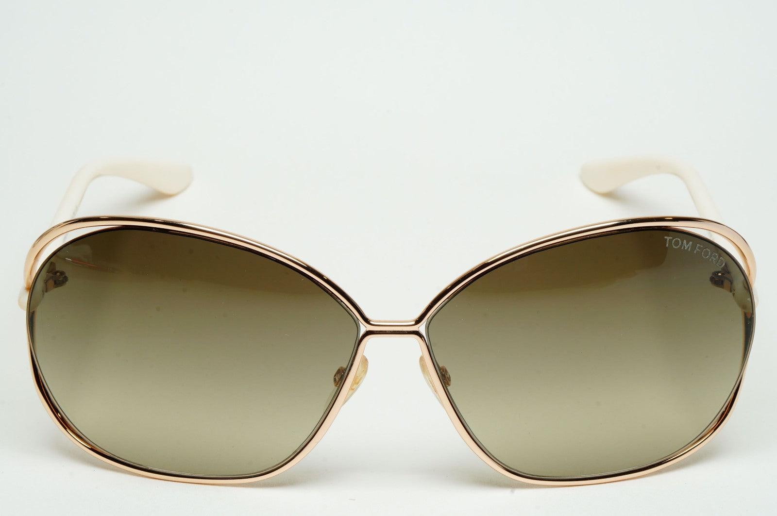 Tom Ford Sunglasses Carla Gold Grey Green Gradient White FT0157 TF 157 28P