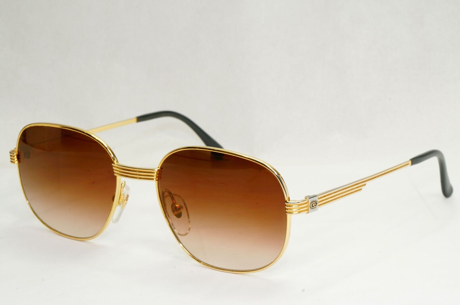 Dior Monsieur Sunglasses 1990s Vintage Japan Gold Brown Square 2380 42 270324