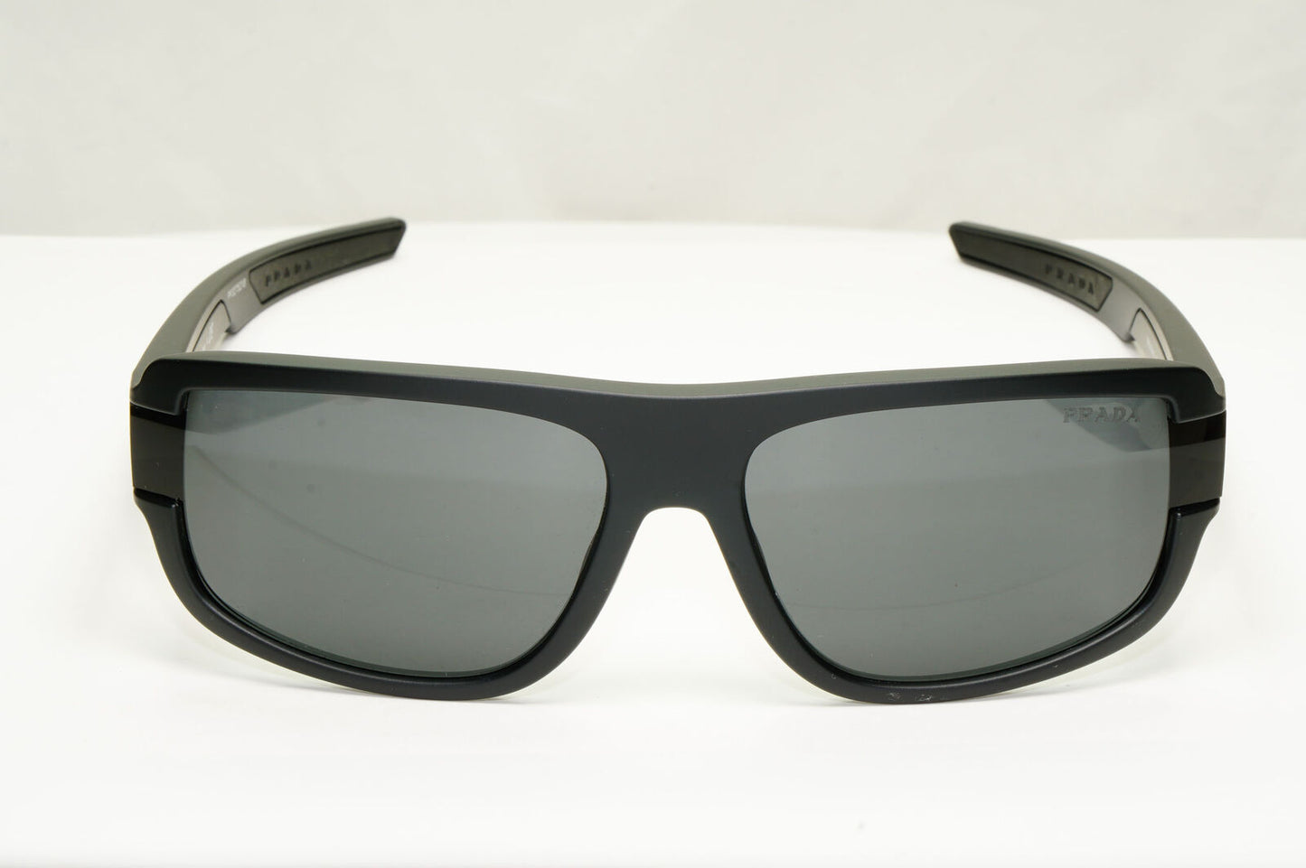 Prada Black Sunglasses Rectangle Rubber Red Stripe Sport PS03WFS SPS 03W DG0-06F